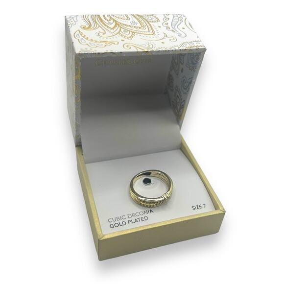 NWT Charter Club Gold Plated Cubic Zirconia Twisted Band Ringe Size 7 NEW - Picture 3 of 5